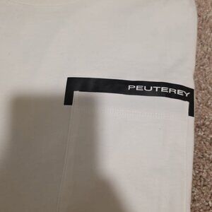 Peuterey: White Logo T-Shirt With Patch (XL)
